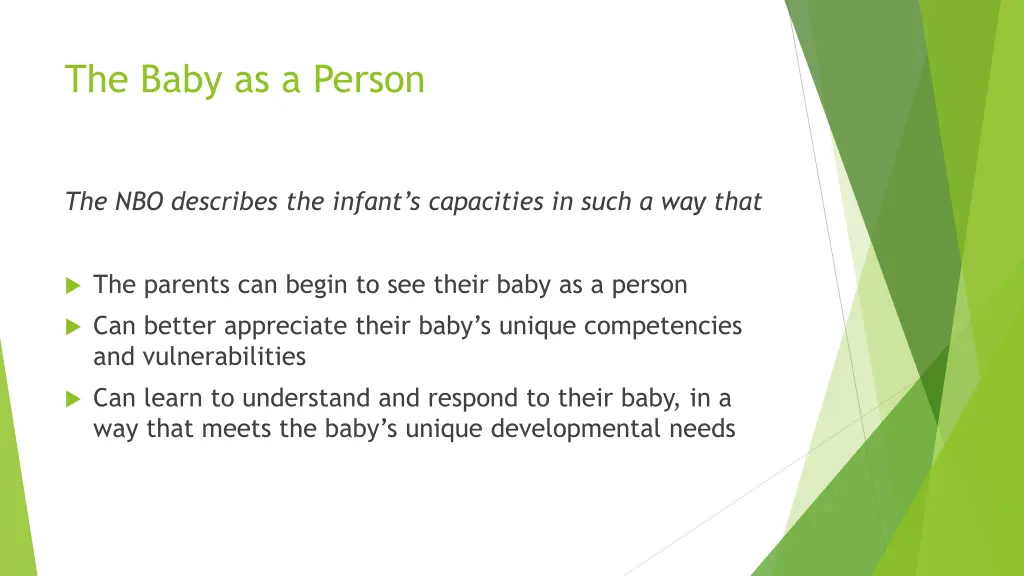 the baby as a person