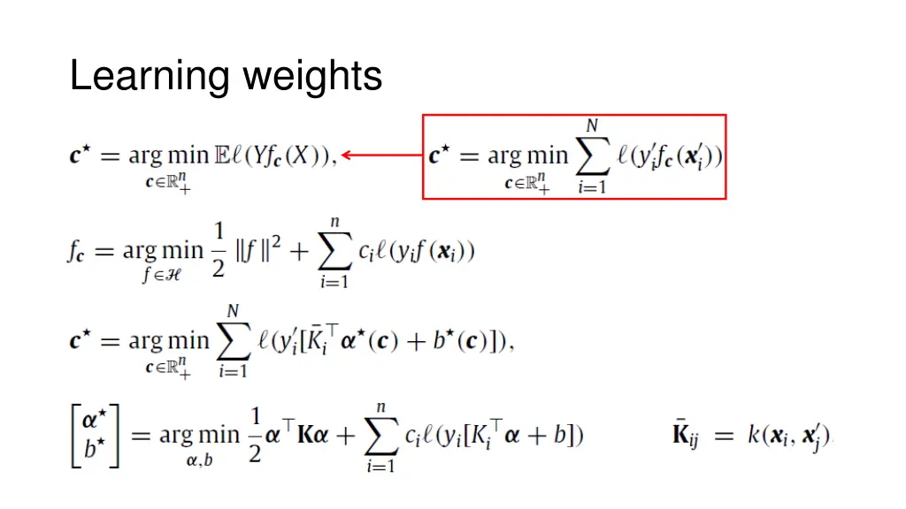 learning weights