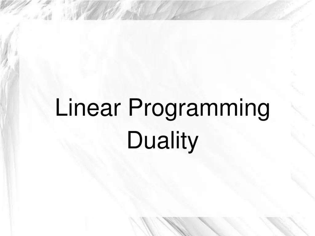 linear programming duality