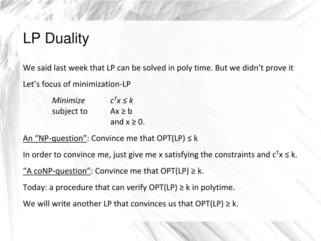 lp duality 1