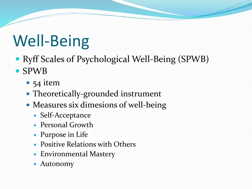 well being ryff scales of psychological well
