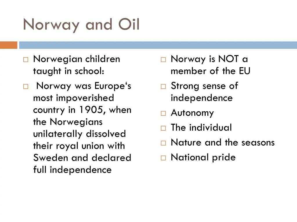 norway and oil