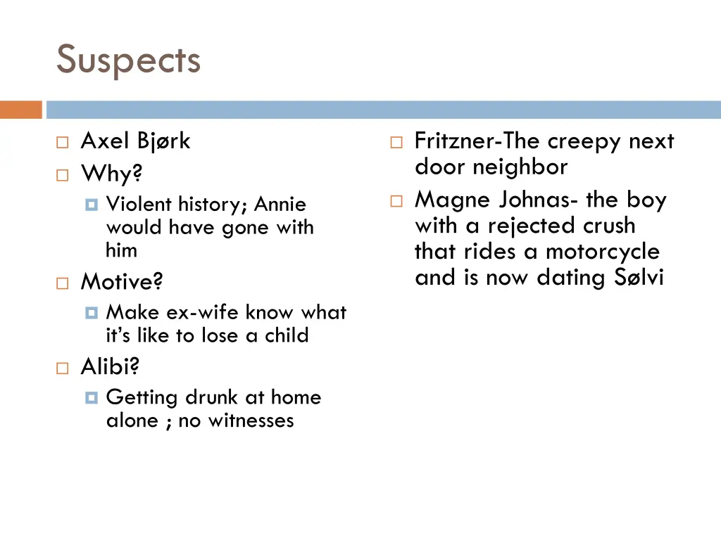 suspects