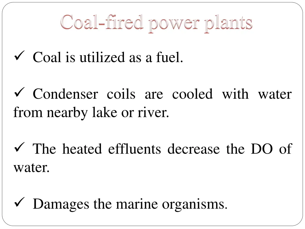 coal fired power plants