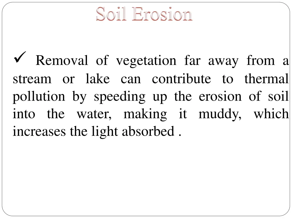 soil erosion