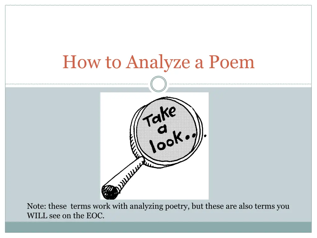 how to analyze a poem