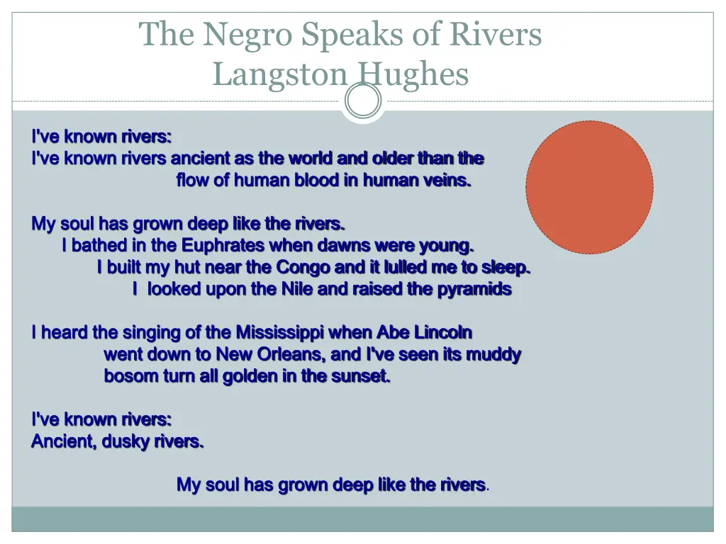 the negro speaks of rivers langston hughes