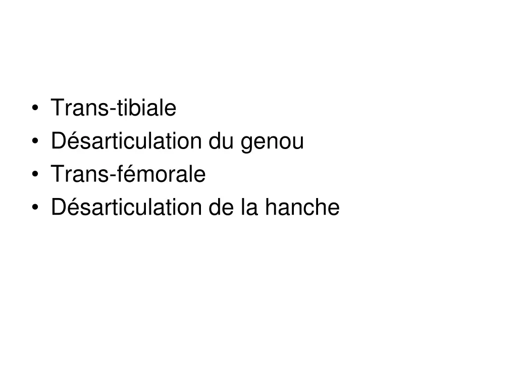 trans tibiale d sarticulation du genou trans