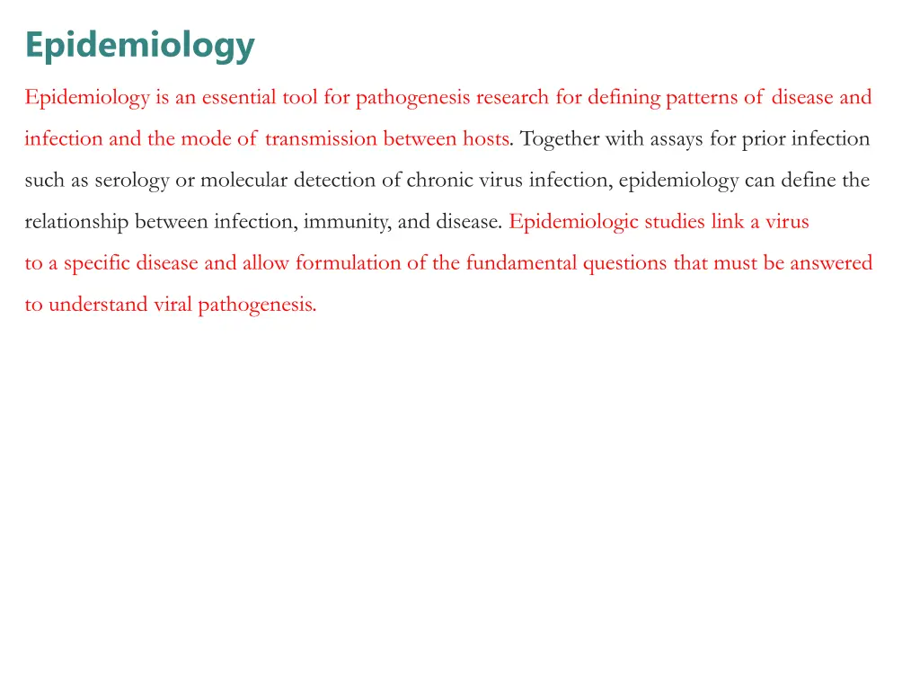 epidemiology