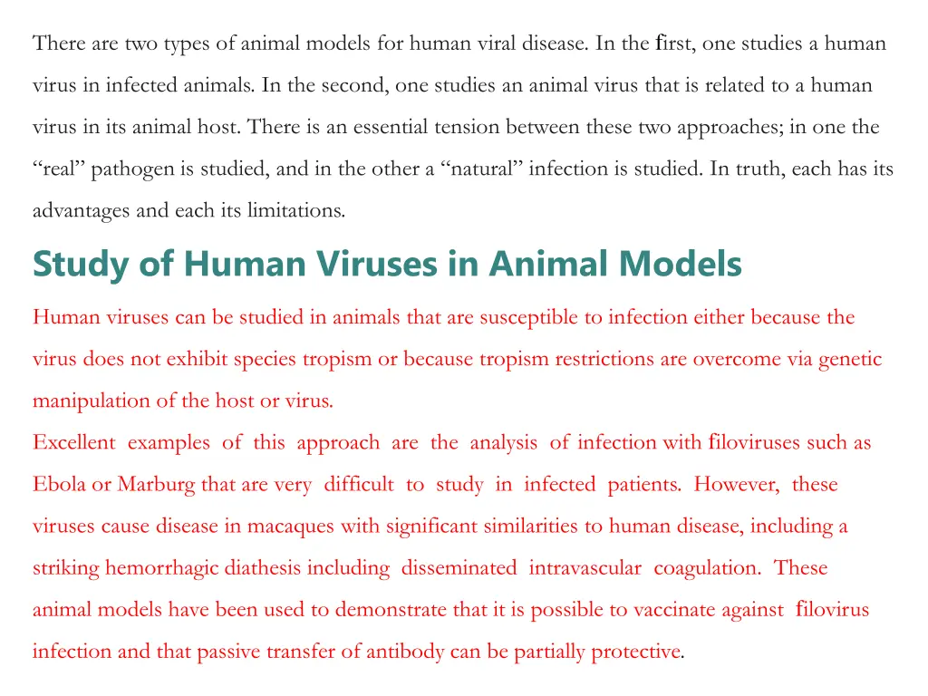 there are two types of animal models for human