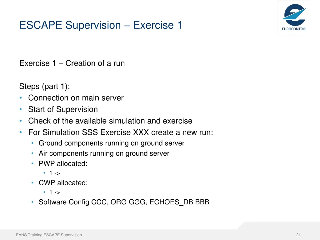escape supervision exercise 1