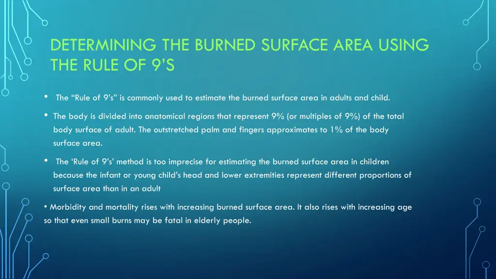 determining the burned surface area using