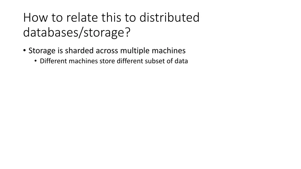 how to relate this to distributed databases
