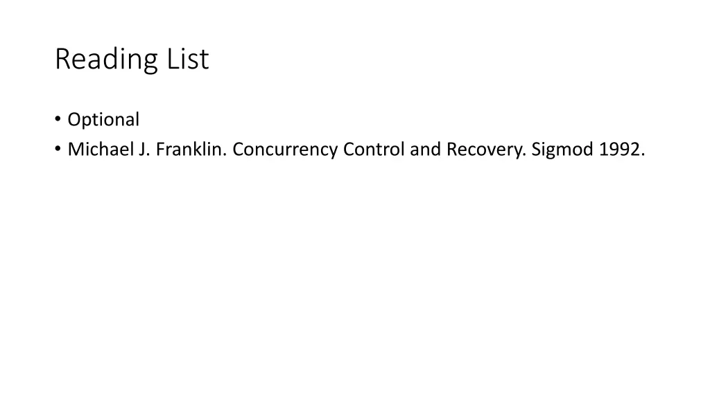 reading list