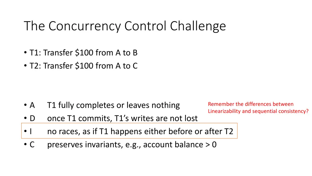 the concurrency control challenge