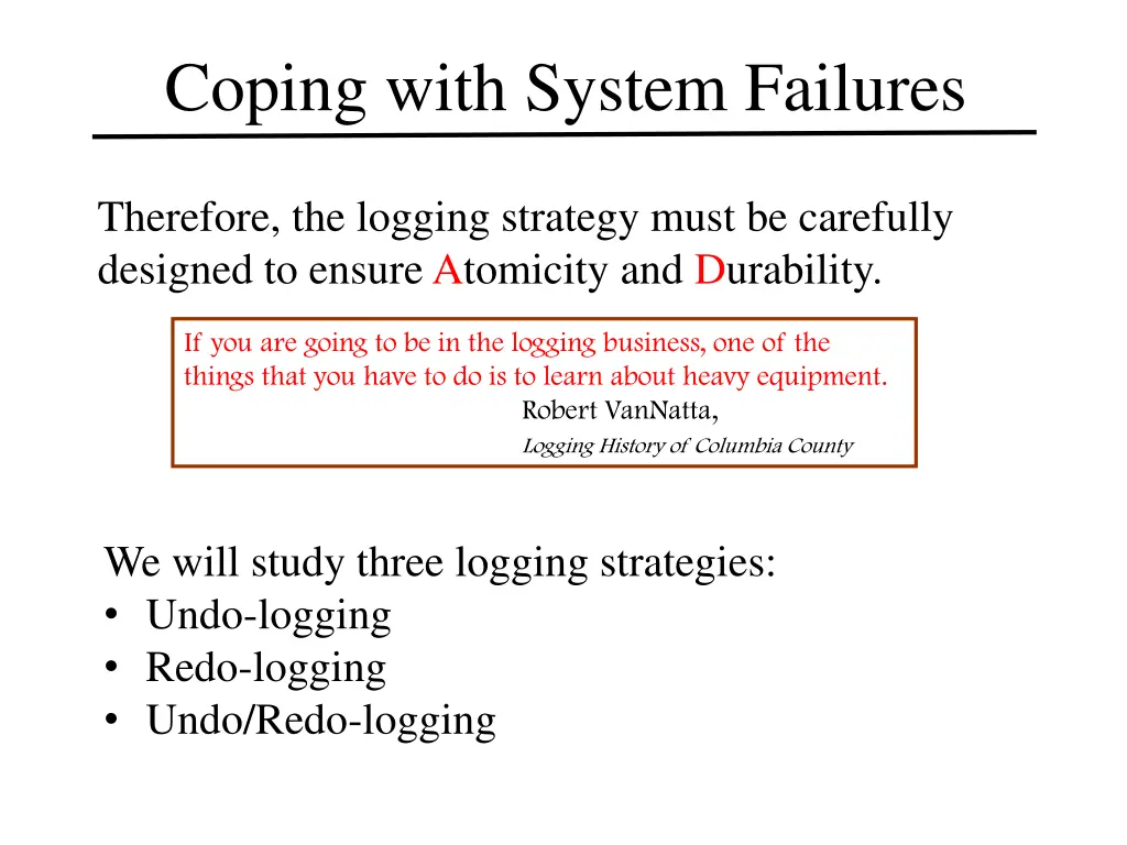coping with system failures