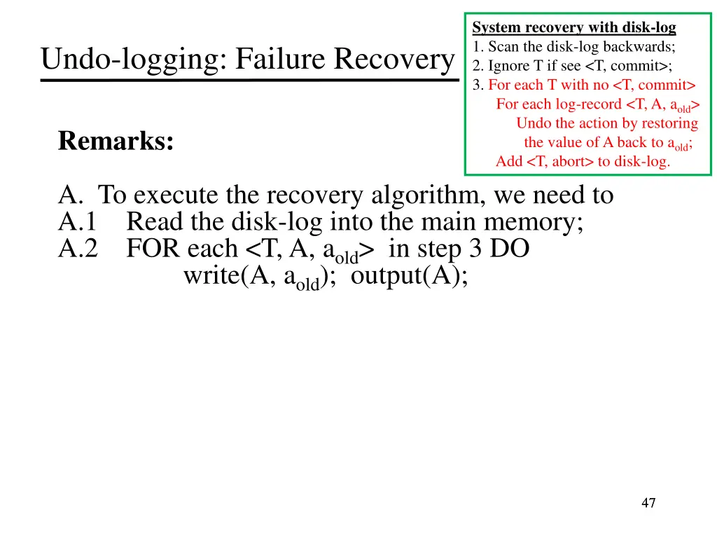 system recovery with disk log 1 scan the disk 19