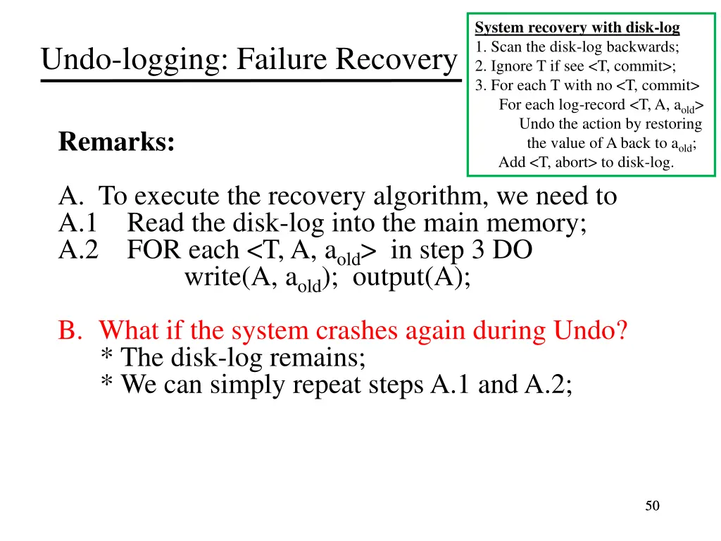 system recovery with disk log 1 scan the disk 22