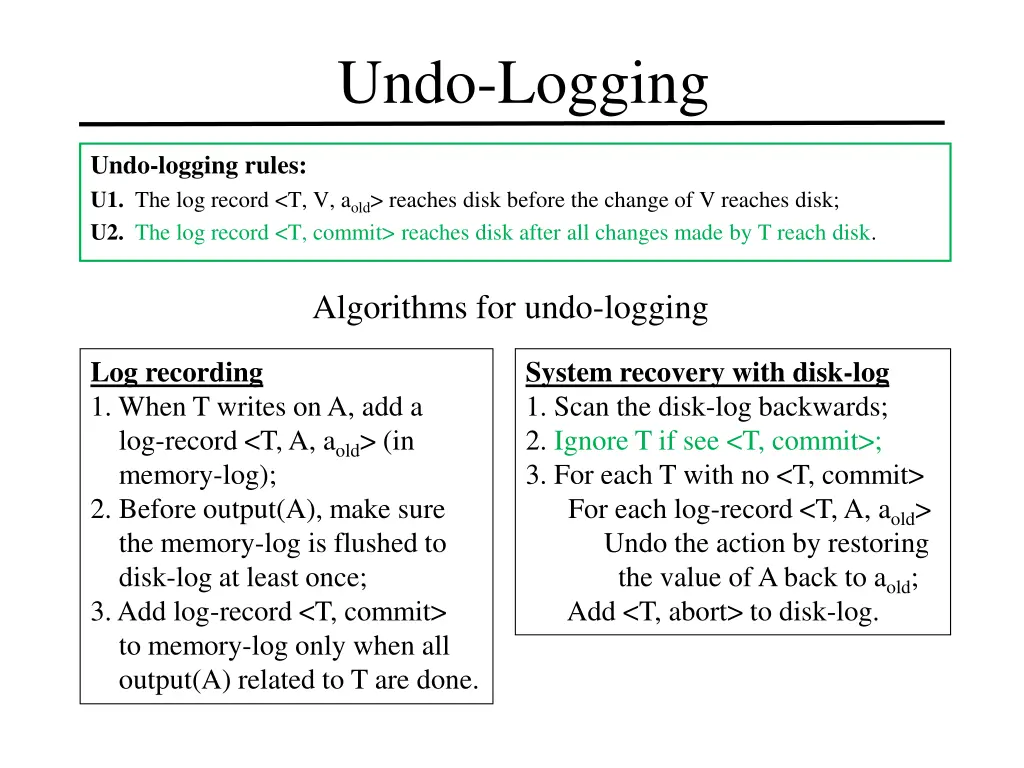 undo logging 7