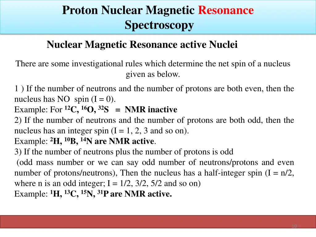proton nuclear magnetic resonance spectroscopy 7