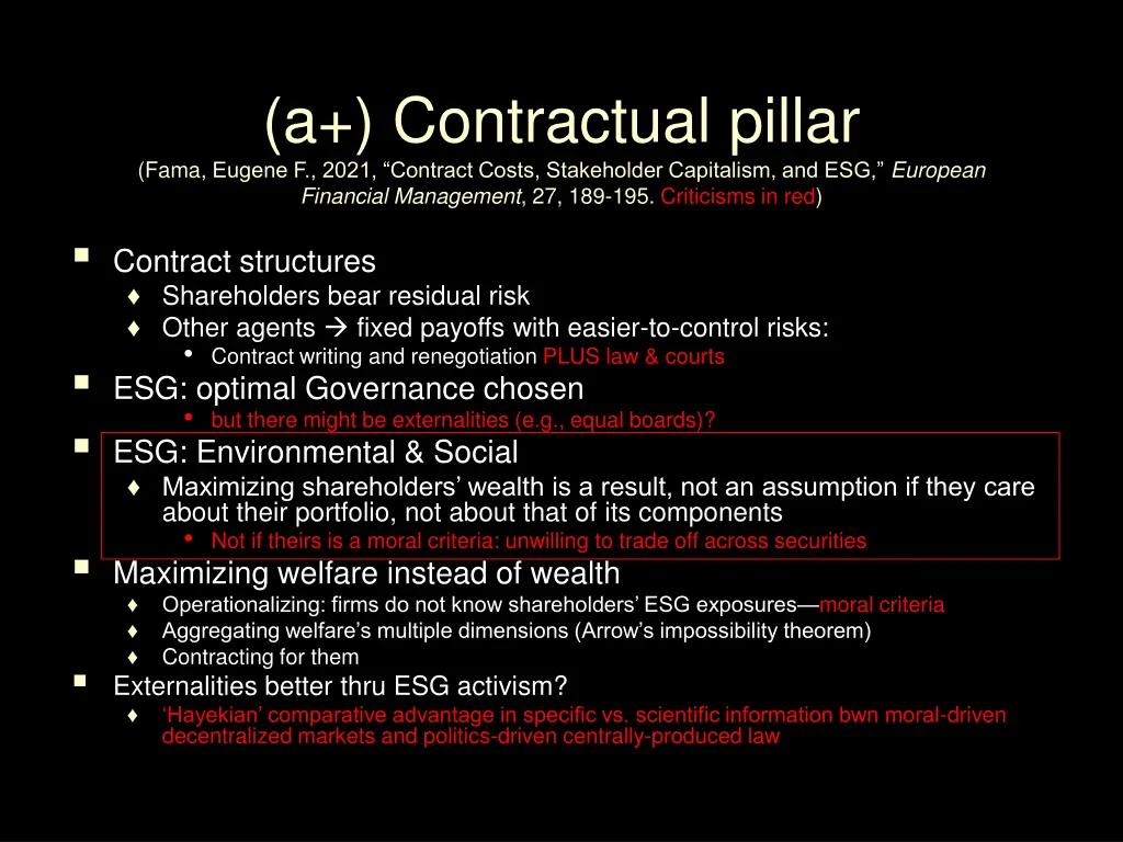 a contractual pillar fama eugene f 2021 contract