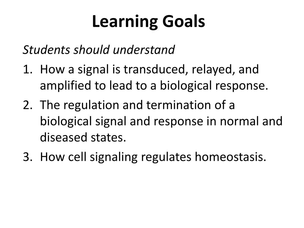 learning goals