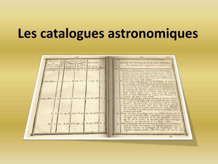 les catalogues astronomiques