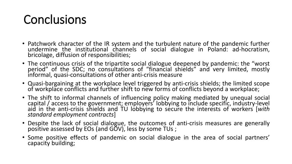 conclusions conclusions