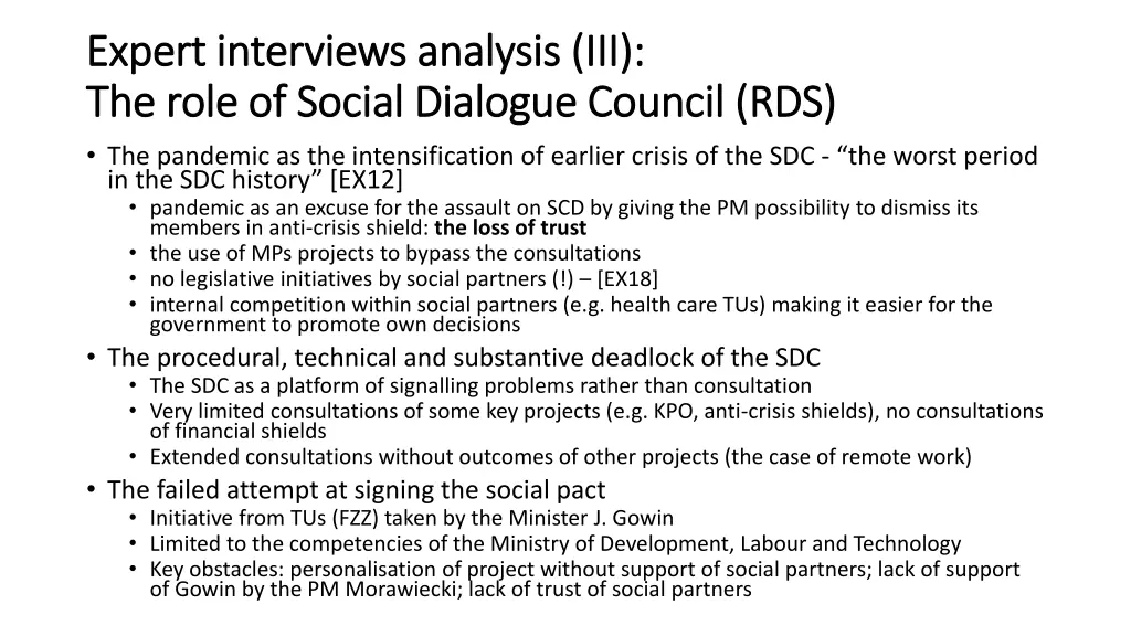 expert interviews analysis iii expert interviews