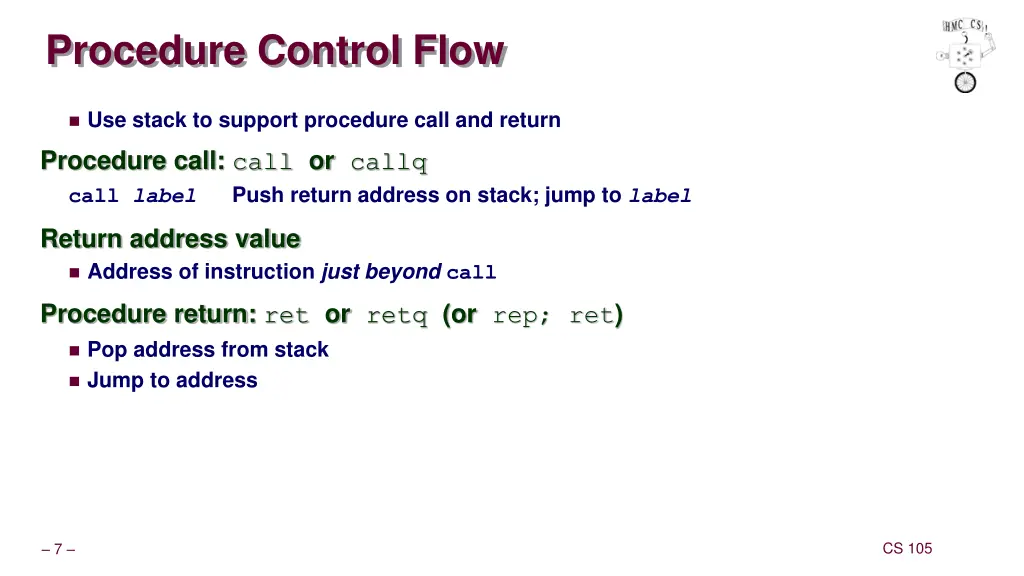 procedure control flow
