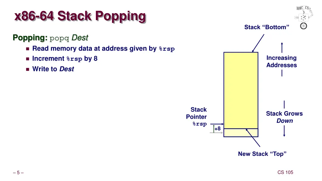x86 64 stack popping