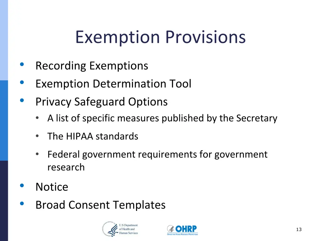 exemption provisions