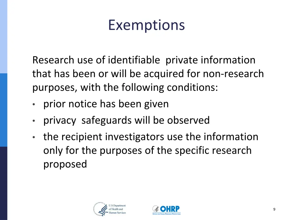 exemptions