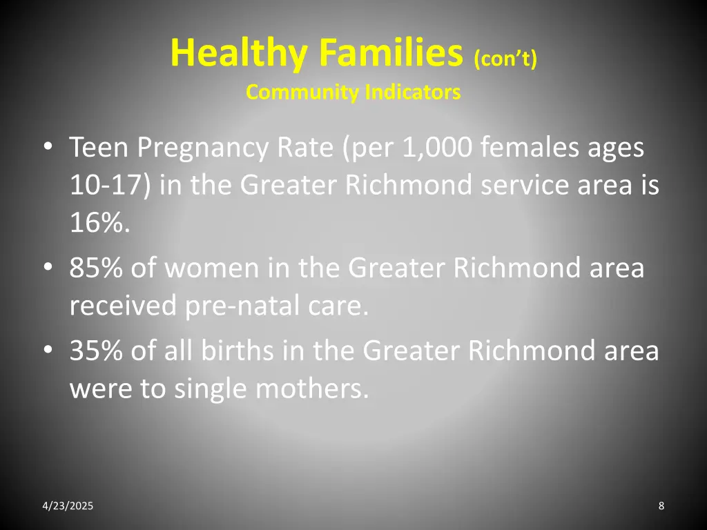 healthy families con t community indicators