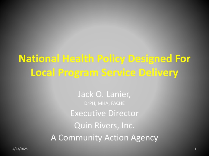 national health policy designed for local program