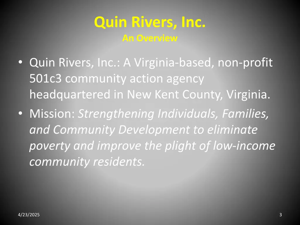quin rivers inc an overview