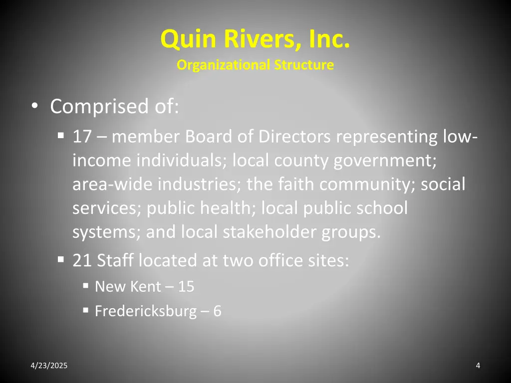 quin rivers inc organizational structure