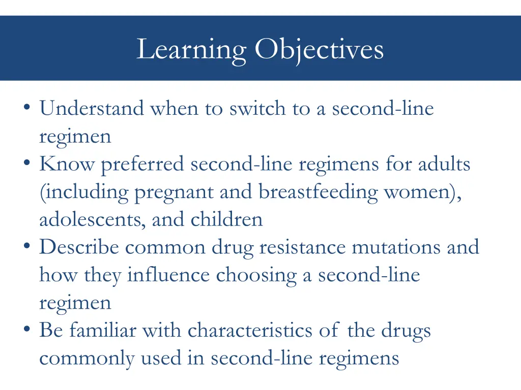 learning objectives