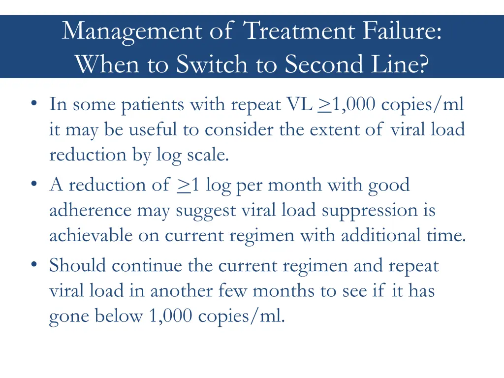 management of treatment failure when to switch 2