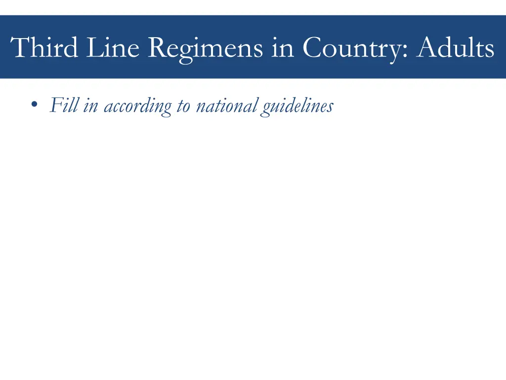 third line regimens in country adults