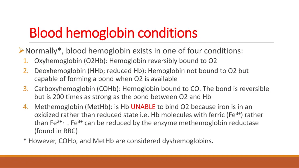 blood hemoglobin conditions blood hemoglobin