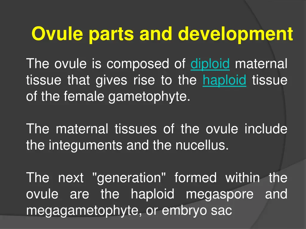 ovule parts and development