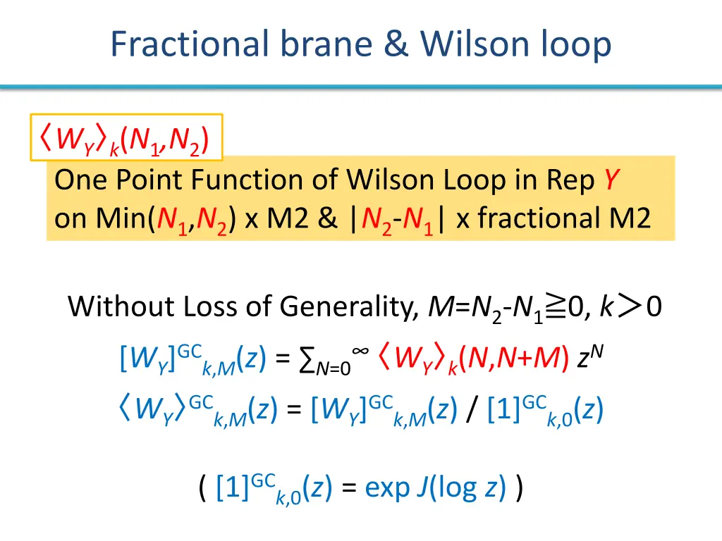 fractional brane wilson loop