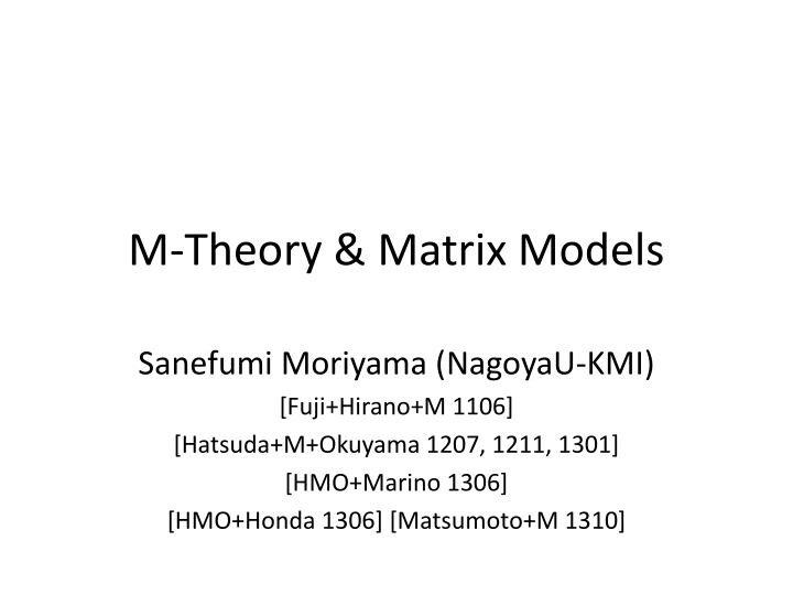 m theory matrix models