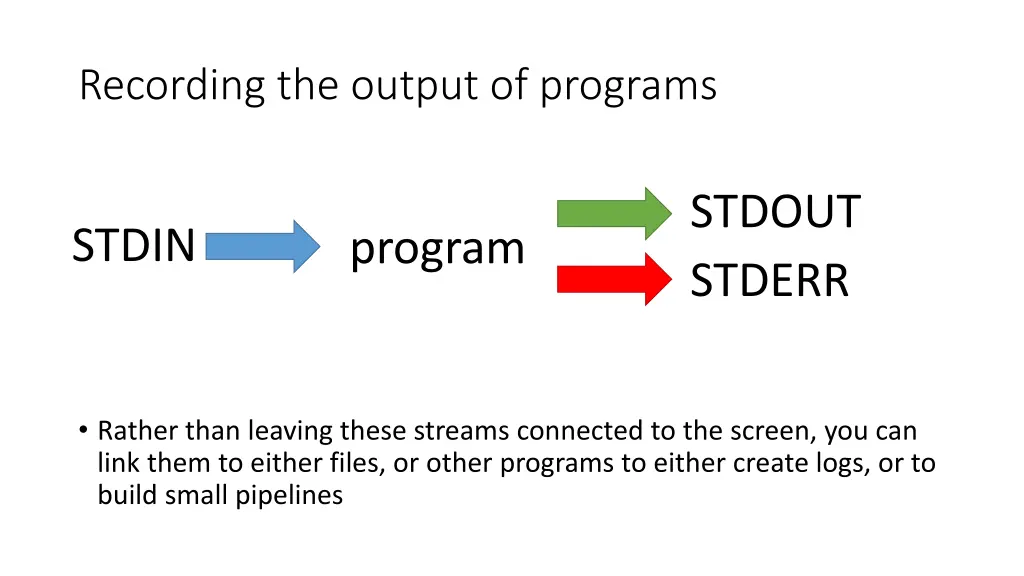recording the output of programs 1