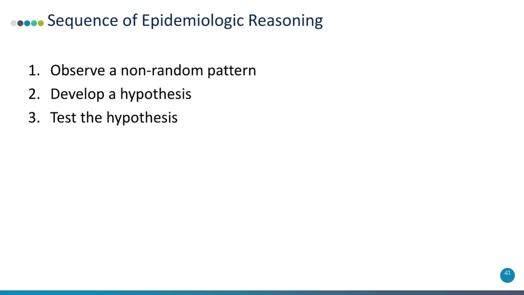 sequence of epidemiologic reasoning