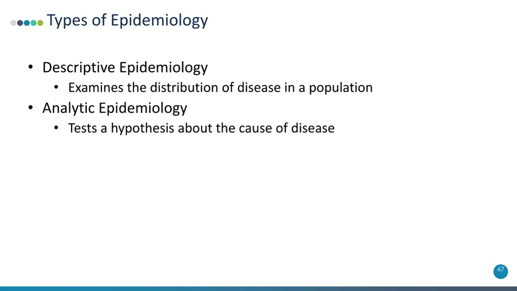 types of epidemiology