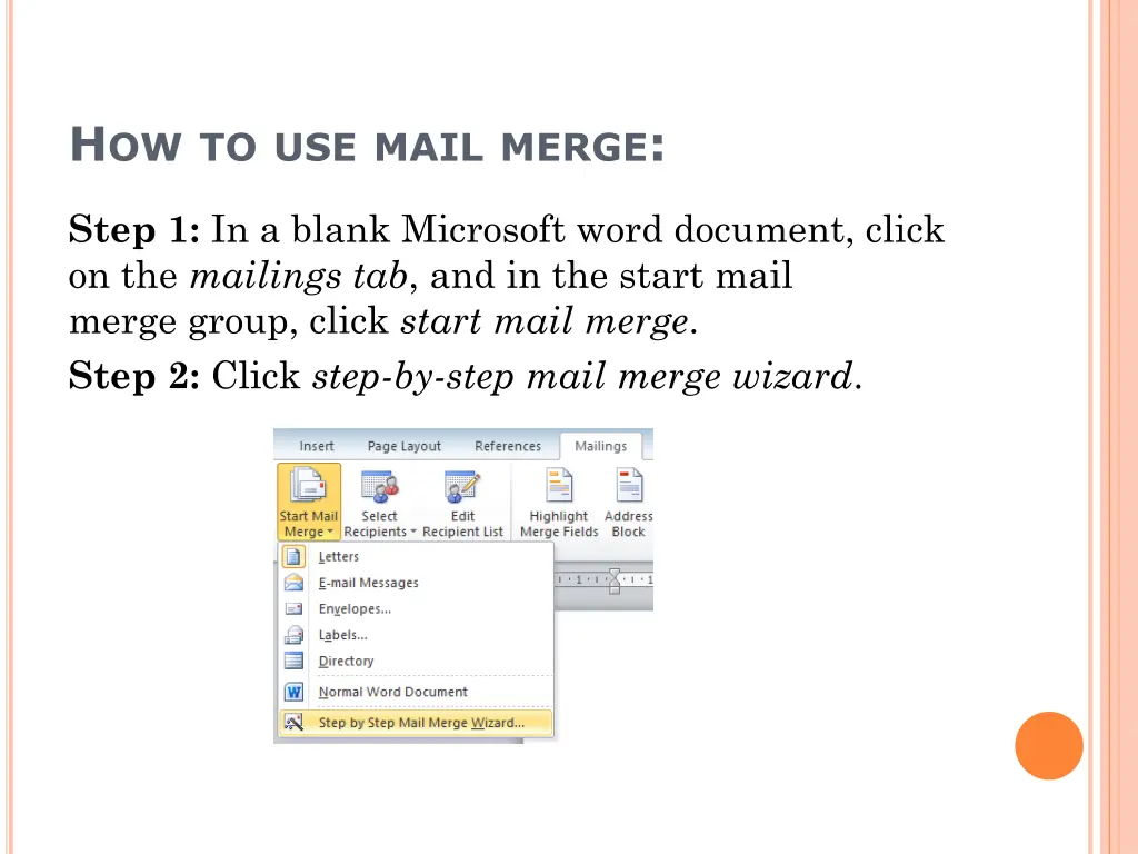 h ow to use mail merge