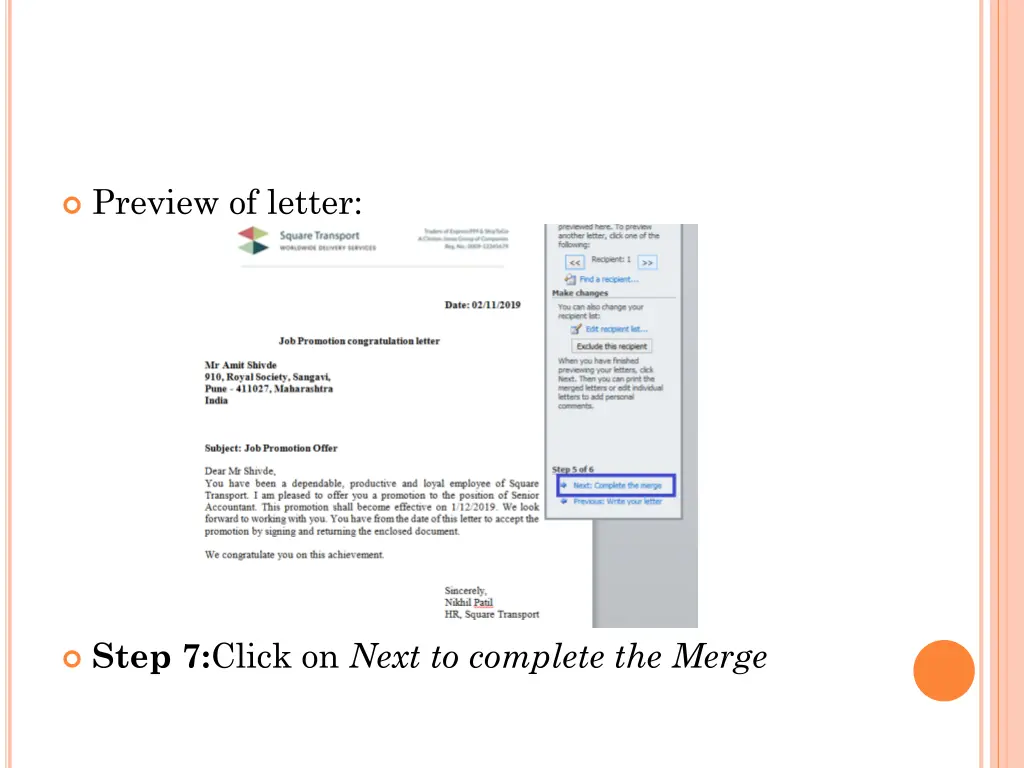 preview of letter