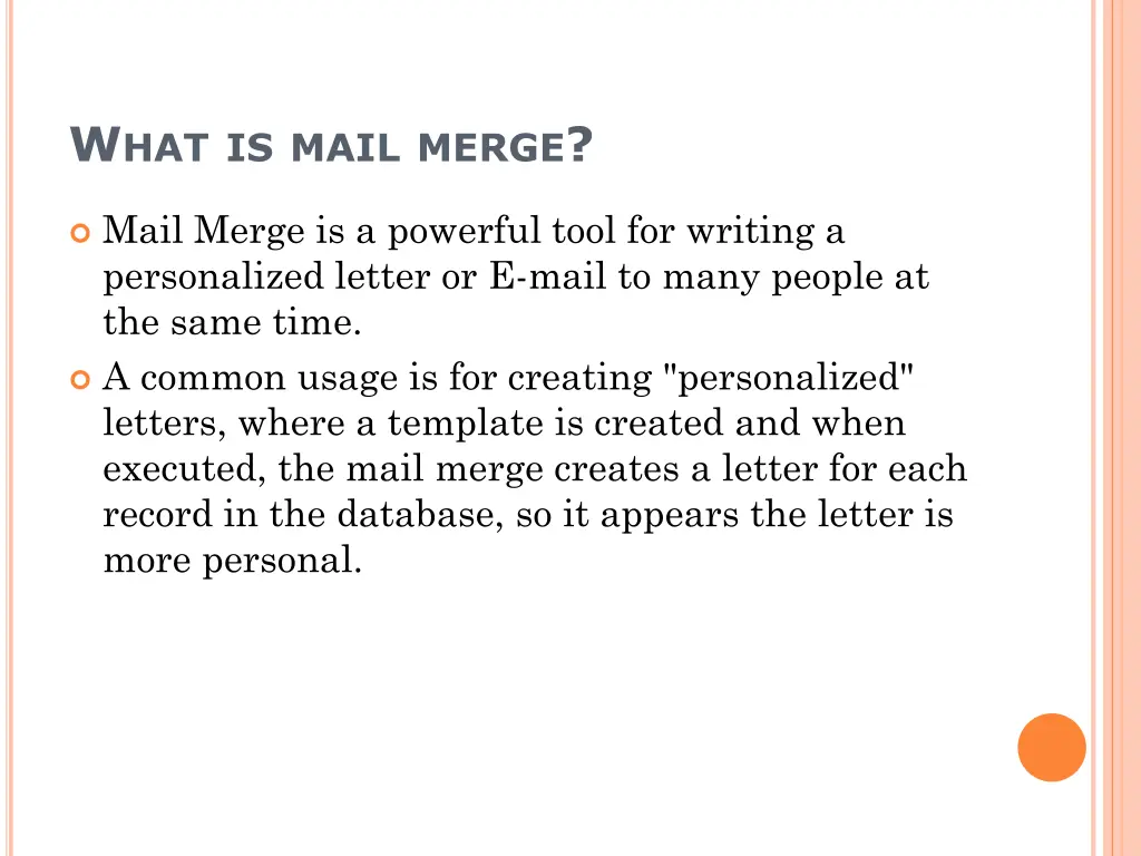 w hat is mail merge